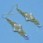 Swarovski Cream Pearl Bridal Earrings, Swarovski Crystal Bridal Earrings