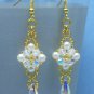 Swarovski Cream Pearl Bridal Earrings, Swarovski Crystal Bridal Earrings