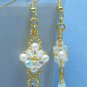 Swarovski Cream Pearl Bridal Earrings, Swarovski Crystal Bridal Earrings