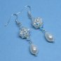 Swarovski White Pearl Bridal Earrings, Swarovski Crystal Bridal Earrings