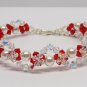 Swarovski White Pearl Bracelet, Woven Bracelet, Swarovski Crystal Bracelet, Weaving Bracelet