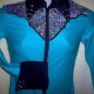Turquoise/Silver/Black Western Pleasure, Rail, Showmanship, Shirt