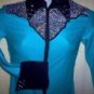 Turquoise/Silver/Black Western Pleasure, Rail, Showmanship, Shirt