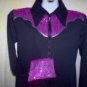Black/Hot Pink, Western Pleasure, Rail, Showmanship, Sequin Shirt