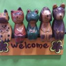 Animals Hanging Wooden Welcome Sign