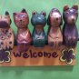 Animals Hanging Wooden Welcome Sign