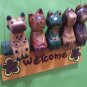 Animals Hanging Wooden Welcome Sign