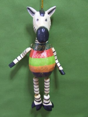 Hanging Wooden Zebra