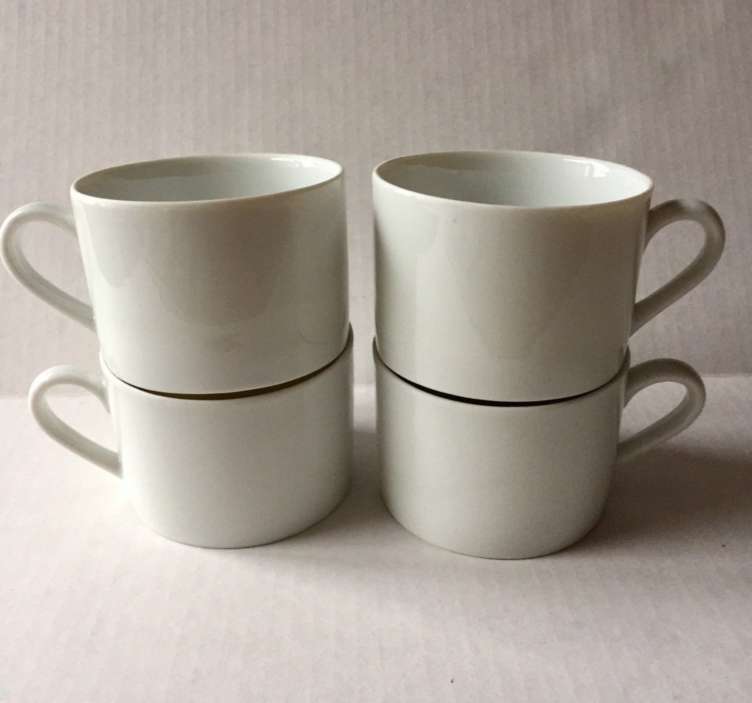 Coffee Cup Mug Ten Strawberry Street Monno Set of 4 White Tea Hot Chocolate