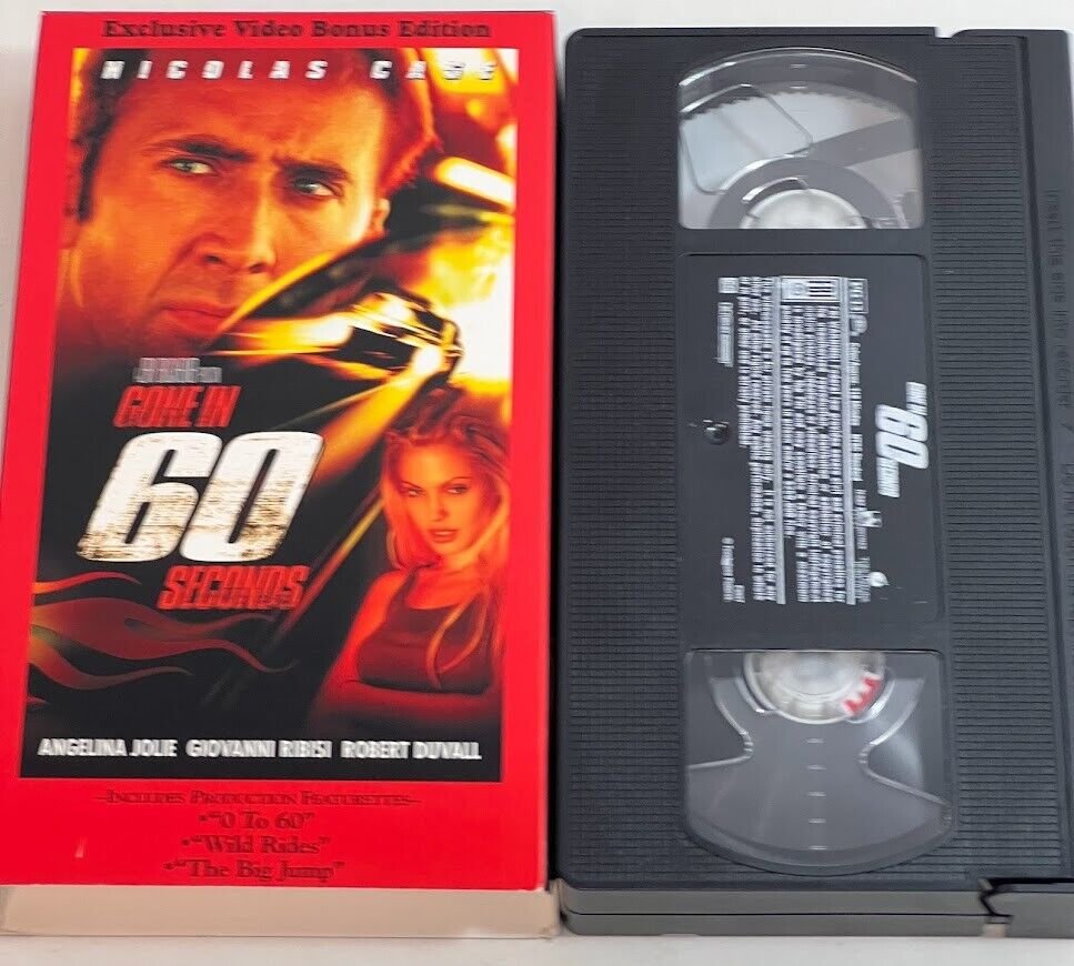 Gone in 60 Seconds VHS Tape Movie Nicolas Cage Robert Duvall