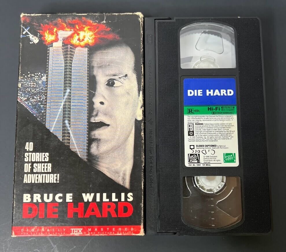 Die Hard VHS Tape Movie Bruce Willis 1991 Original Slip Case