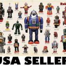Robots tin toys space toys POSTER 34 x 23.5 with 27 robots from 50s and 60s