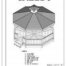 Octagon 8-sided double roof gazebo building plans blueprints 12' do it ...