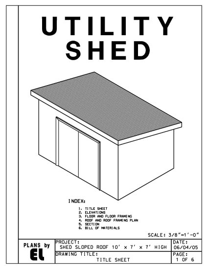 10 X 7 Half Height Utility Shed Building Plans Blueprints Do It