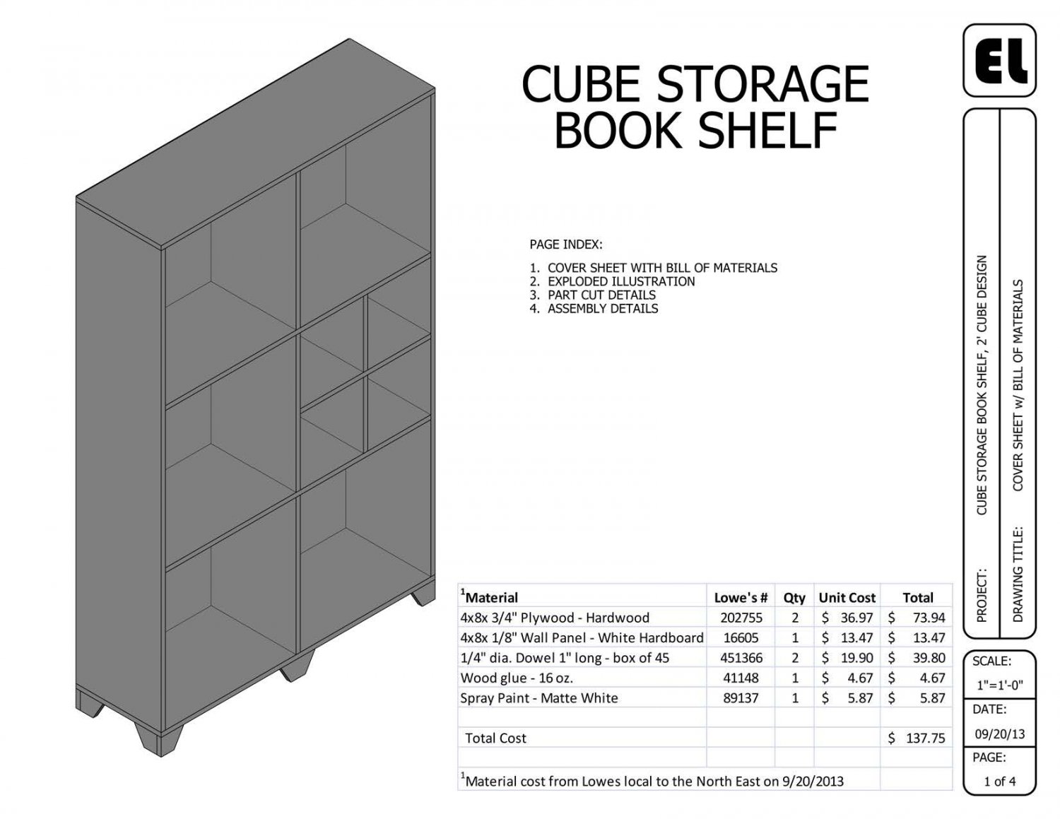 Storage Cube Bookshelf Book Shelf Building Plans Blueprints Diy
