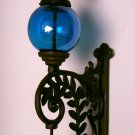 Cast Iron Bell W/ BLUE Glass Gazing Ball