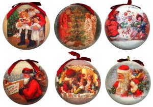4'' Disk Ornament with Clear Micro Bead Cover Set/6