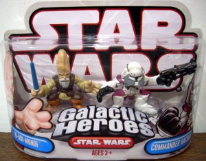 STAR WARS ~ROTS~ GALACTIC HEROES ~KI ADI MUNDI AND COMMANDER BACARA ~2008~HASBRO