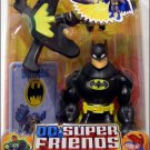 DC  SUPER FRIENDS ~THROWING ACTION  BATMAN ~ALL BLACK WITH YELLOW BATMAN EMBLEM