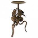 Luca Bella Home™ Wrought Iron Leaf and Pear Pillar Holder