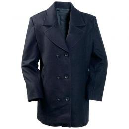 Ladies' Wool Blend Navy Blue Pea Coat (Small)
