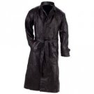 Giovanni Navarre® Italian Stone™ Design Genuine Leather Trench Coat (Medium)