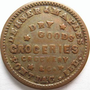 IL700A-1a &acirc;�� R5 - Dehner & Maples, Pontiac, Illinois, Civil War Token