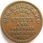MI360B-1a – R5 - Geo.E.Hubbard, Stoves & Hardware, Grand Haven, Michigan, Civil War Token