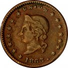 ***Sale Pending***34/276a R8 - Coronet Head/Our Card - Patriotic Civil War Token