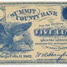 Summit County Bank - Cuyahoga Falls Ohio - W. A. Hanford CW Merchant Scrip