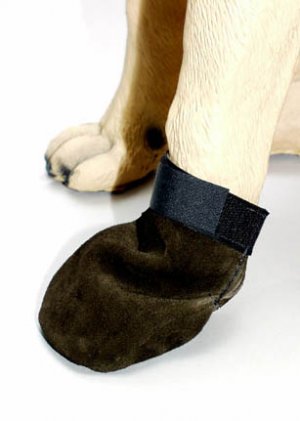 Mitten Style Suede Leather Dog Boots