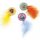 Plastic Spaceball With Feathers 3 Pack Asst