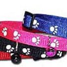 3/8 Reflective Paw Print Cat Collar