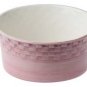 Designer Stoneware Basketweave Cat Dish 5 Pink