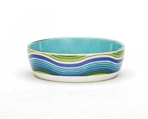 Kate Ward Thacker Aqua Wave Cat Dish 5