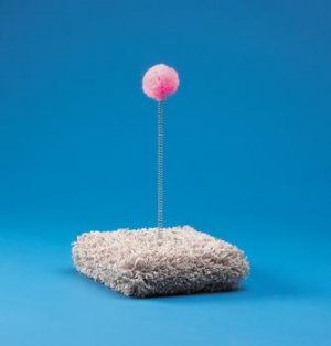 Kitty Square With Spring Pom Pom