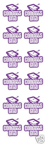 Congrats Graduation Stickers Purple 4 Sheets