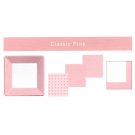 Classic Pink Border Texture Print Square 9" Plates 12ct