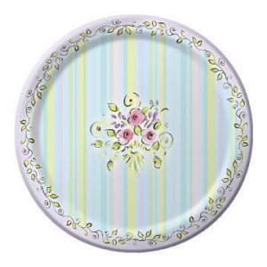 Happy Birthday Floral Vogue 10" Dinner Paper Plate
