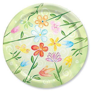 Watecolor Bloom 7" Cake Floral Paper Party Plate 10ct.