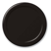 7" Black Plastic Dessert / Cake  Party 50ct. Plates