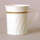 Masterpiece Ivory / Gold 8oz. Plastic Coffee Mug 8ct.