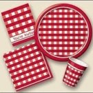 Picnic Plaid Red Gingham Beverage Napkins 20ct.