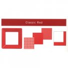 Classic Red Border Texture Print Square 9" Plate 12ct.