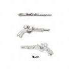 Antiqued Sterling Silver Pistol:20 x 6mm