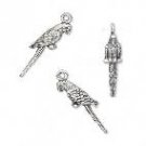 Antiqued Sterling Silver Parrot:24 x 6mm