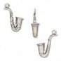 Antiqued Sterling Silver Saxophone:22 x 16mm