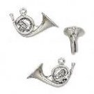 Antiqued Sterling Silver French Horn:14.5 x 13.5mm