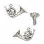 Antiqued Sterling Silver French Horn:14.5 x 13.5mm