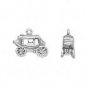 Antiqued Sterling Silver Wagon:17 x 14mm